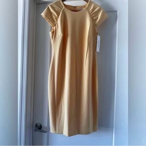 🌻 NWT! Yellow CALVIN KLEIN Cap Sleeve Sheath Dress -
Size 6